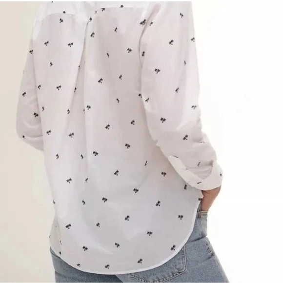 Grayson The Hero Button Down Shirt Palm Tree Print White Navy Size 5 XL - Picture 3 of 11